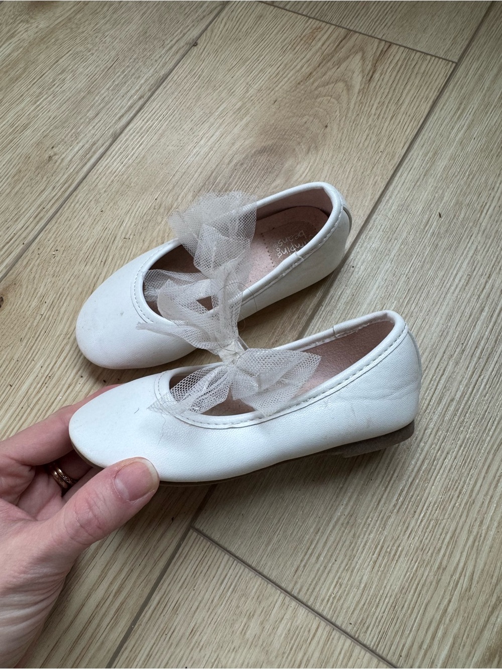 jumping beans girls white ballet flats shoes